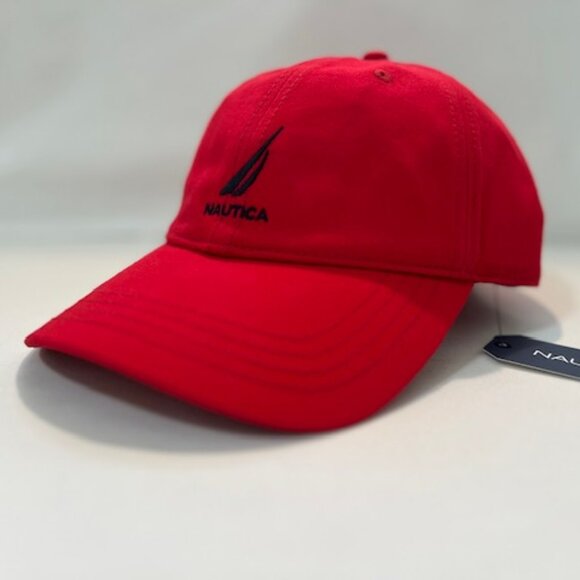 NAUTICA J-Class Adjustable Embroidered Cap- Red/Navy Sailboat Logo - Picture 3 of 5